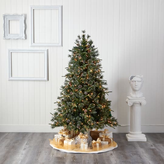 6ft. Pre-Lit Clermont Mixed Pine Artificial Christmas Tree, Clear LED Lights